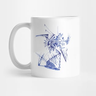 138 Unique Blue White Colorful Abstract Mug